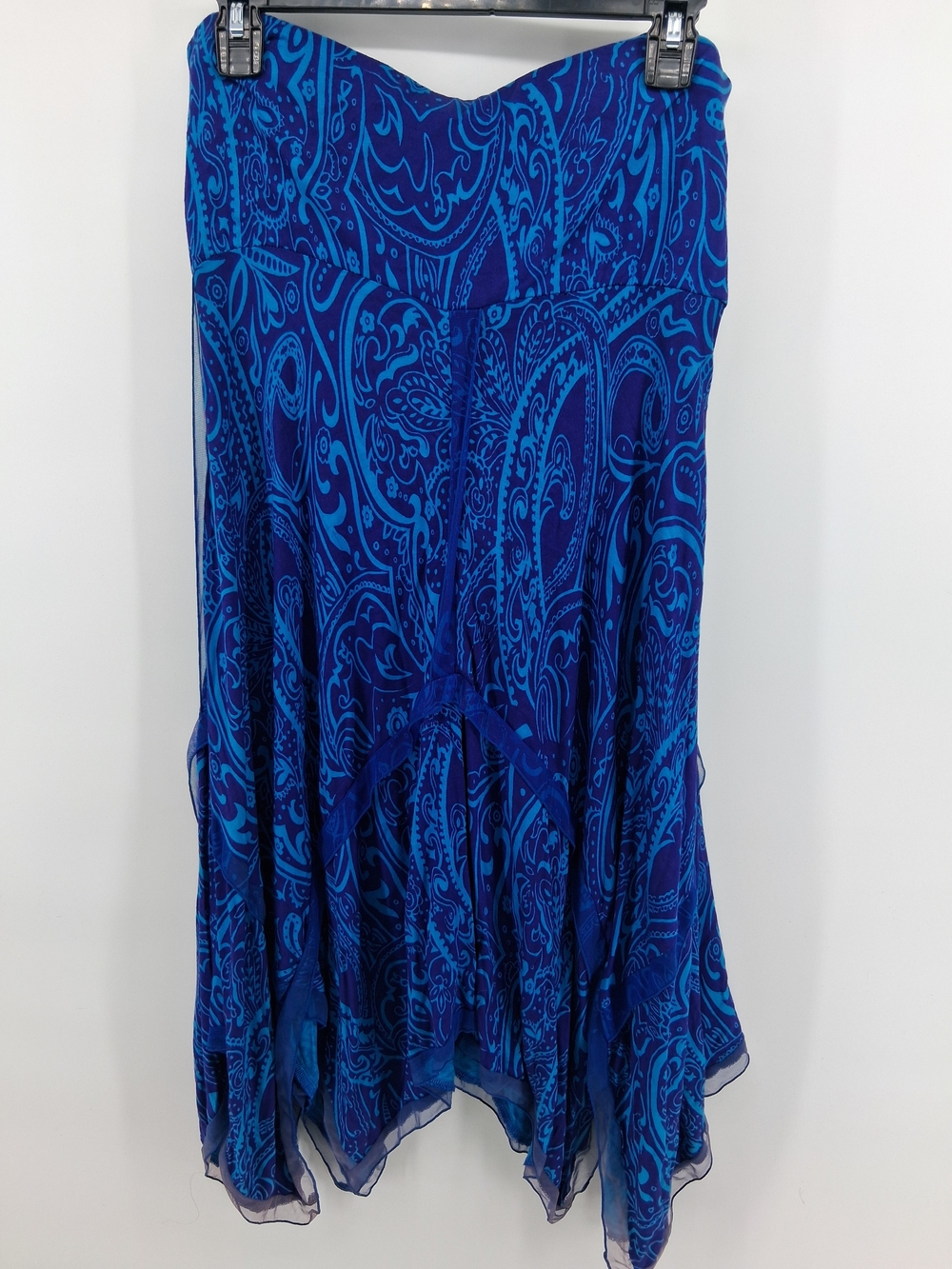 Electric Paisley Asymmetrical Dress in Blue -